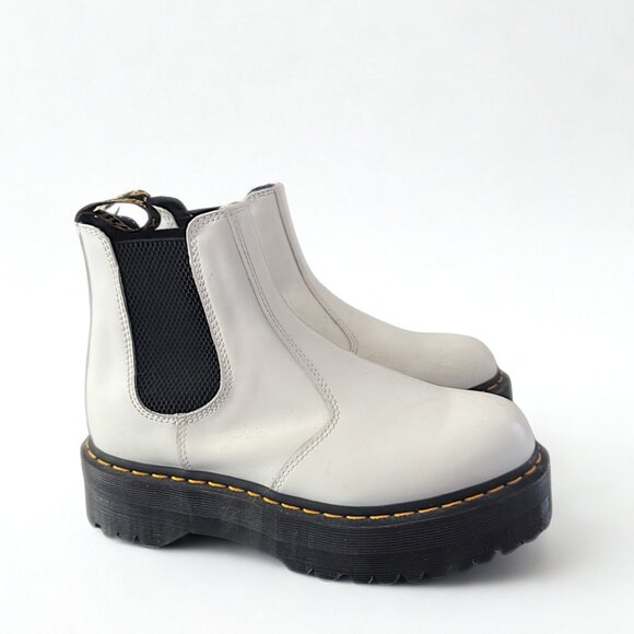 Dr. Martens, White, 2976 Platform Chelsea Boots, Worn 2x - Size 10 - Picture 4 of 6